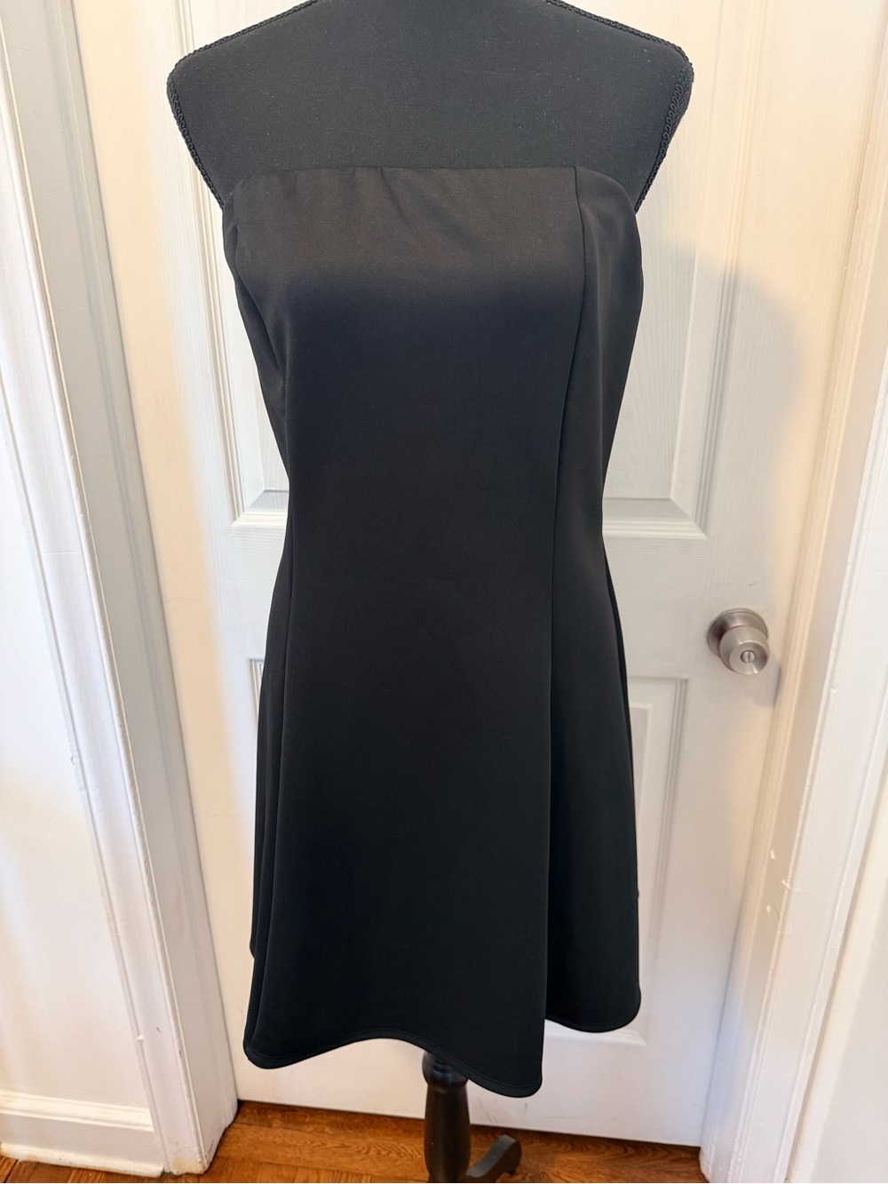 Express Scuba Strapless Mini Fit and Flare Dress